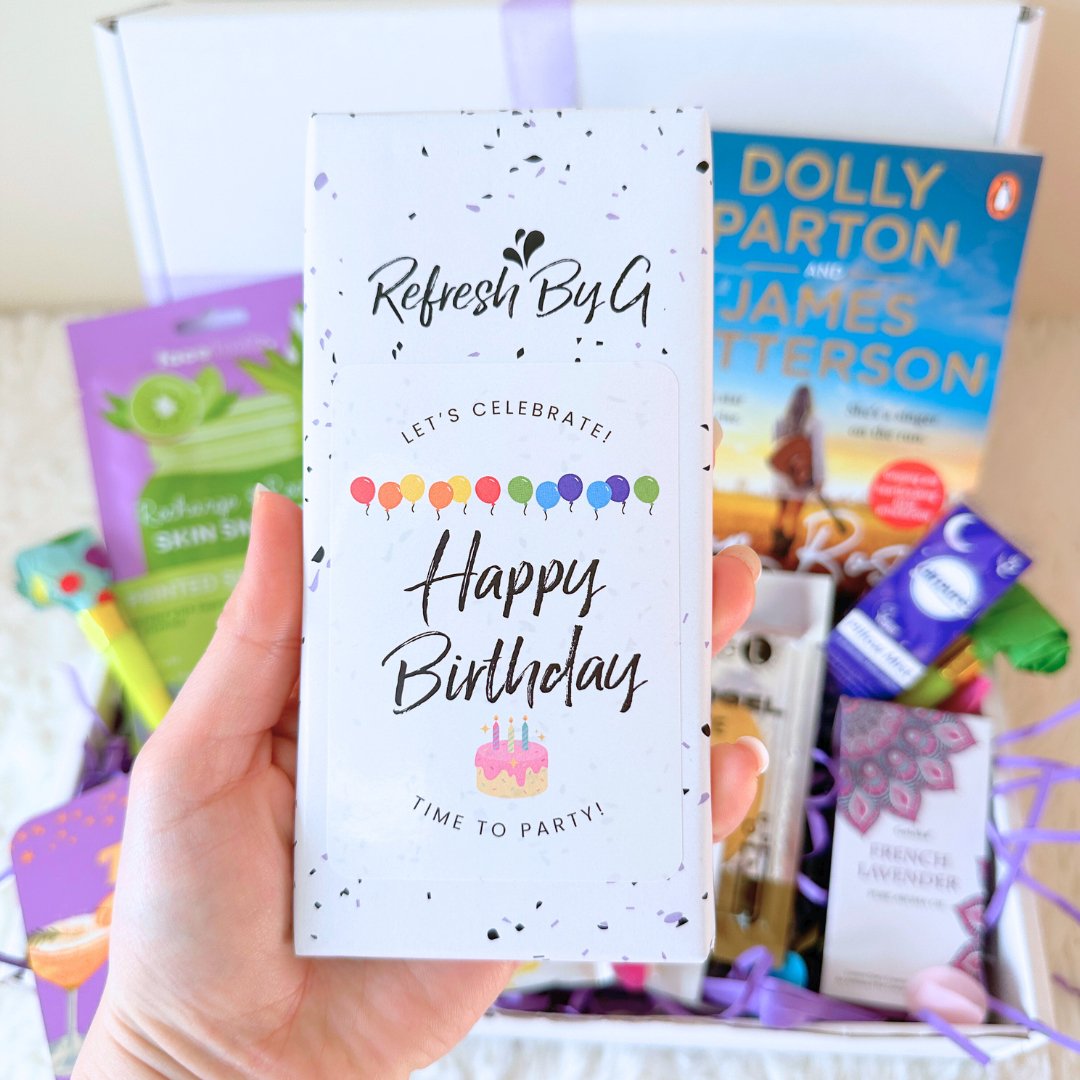 Happy Birthday Self Care Gift Box with Alex Michaelides Book - Refresh By G