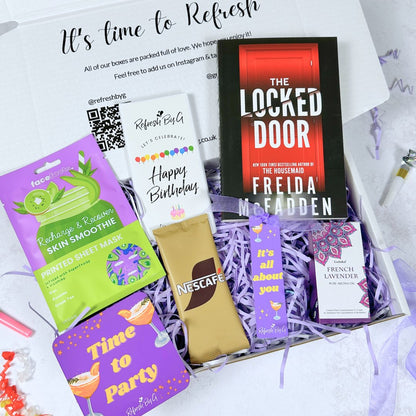 Happy Birthday Self Care Gift Box with Freida McFadden Book - Refresh By G