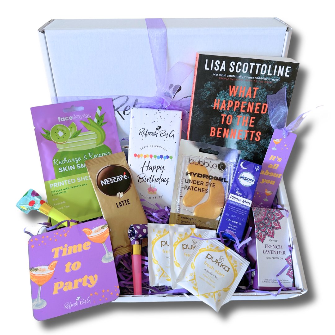 Happy Birthday Self Care Gift Box with Lisa Scottoline Book - Refresh By G