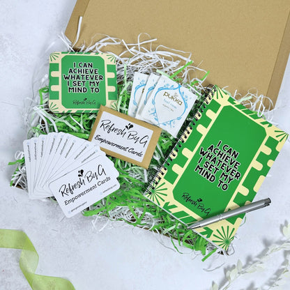 Journal and Affirmation Gift Box - Green Edition - Refresh By G