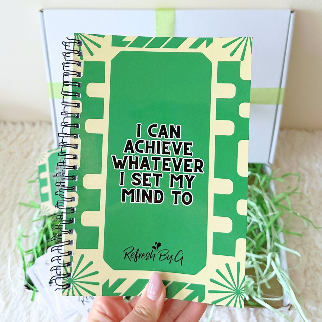 Journal and Affirmation Gift Box - Green Edition - Refresh By G