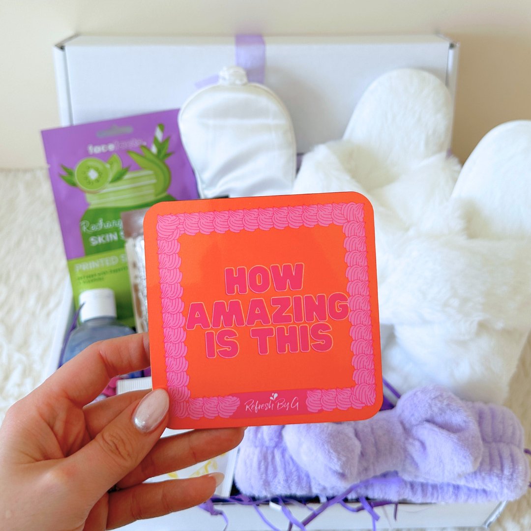 Pamper Package Gift Box With How Amazing Is This Coaster - Refresh By G