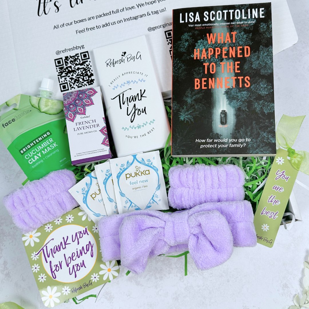 Thank You Self Care Gift Box with Lisa Scottoline Book - Refresh By G